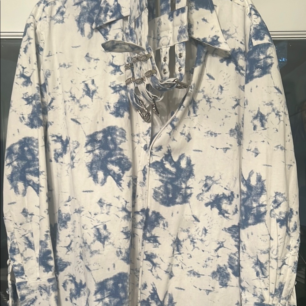 Tie-Dye Button-Up Shirt